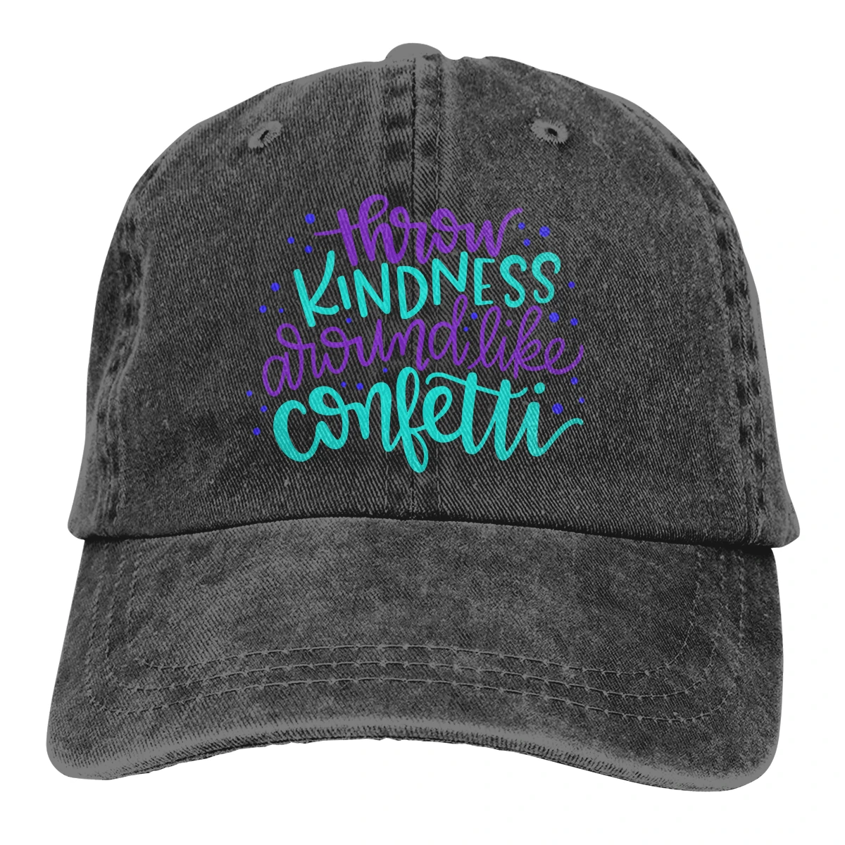 

Throw Kindness Like Confetti T men woman Retro Washed Cowboy hat Baseball Cap