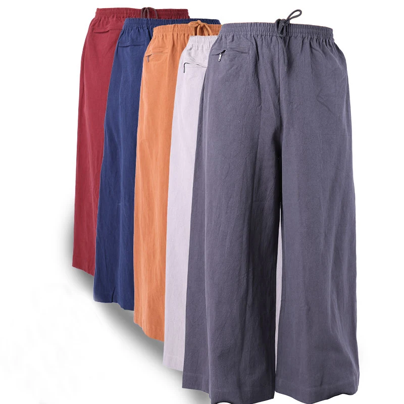 high quality cotton&amplinen Spring&ampAutumn buddhist zen pants budda lay meditation trousers shaolin monks kung fu bloomers |