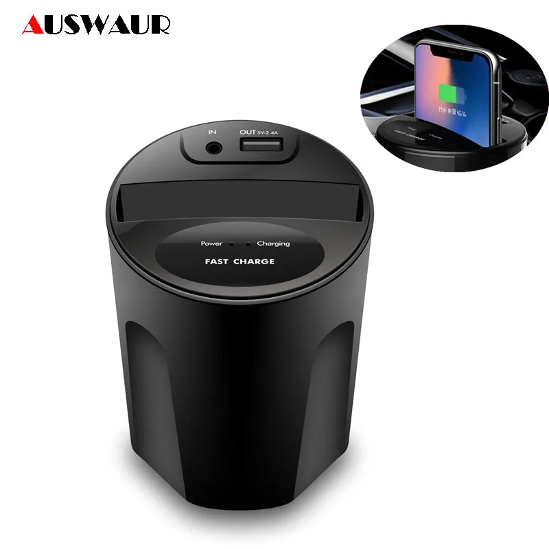 X8 QI Беспроводное Автомобильное зарядное устройство чашка для iPhone 11 Pro XS Max samsung huawei LG Xiaomi USB автомобильное беспроводное зарядное устройство Внешний 2.4A