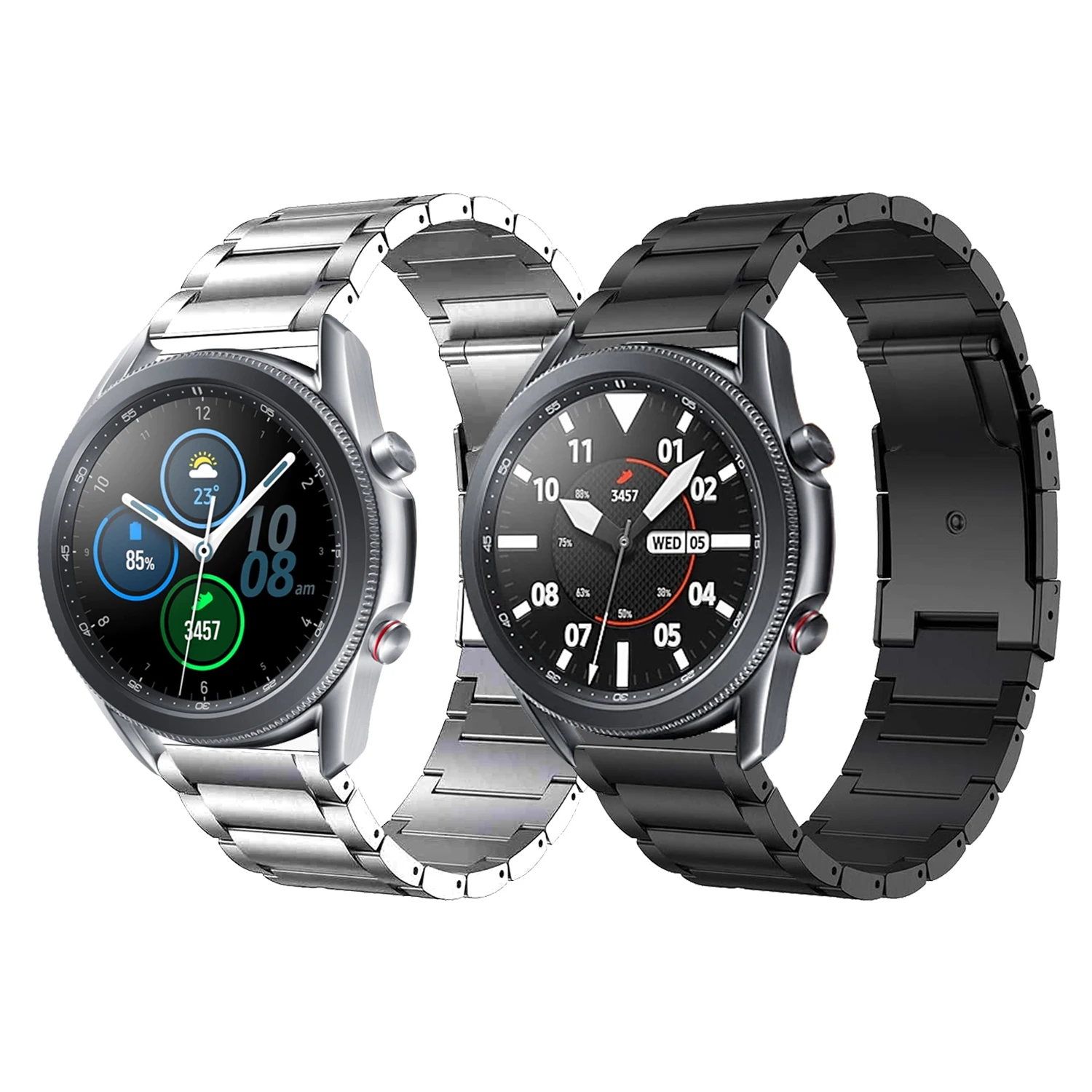 

22mm Titanium Strap For Samsung Galaxy Watch 3 45mm Band Galaxy Watch 46mm/Gear S3 Strap Metal Steel Clasp Bracelet Watchbands
