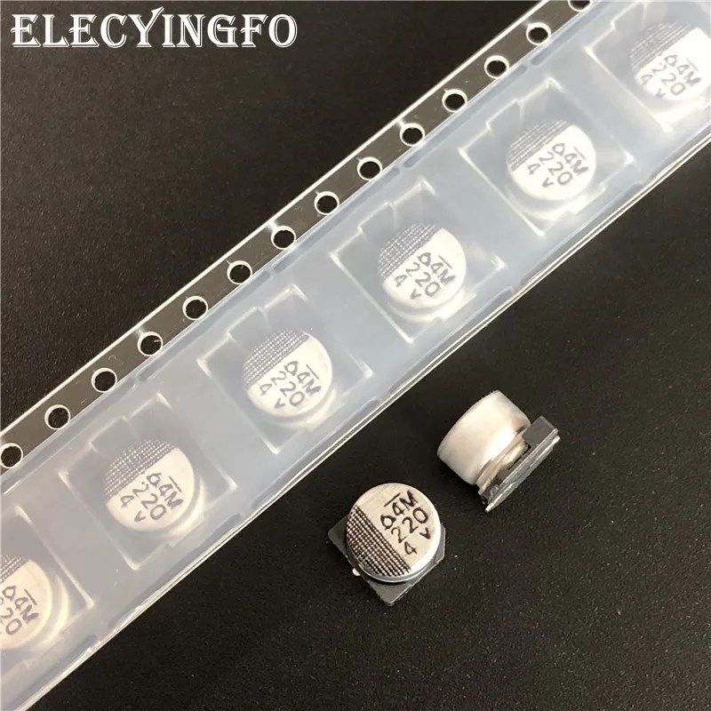 10pcs 220uF 4V220uf SAMYOUNG 6.3x5mm 4V220uF Chip type SMD Aluminum Electrolytic Capacitor | Capacitors