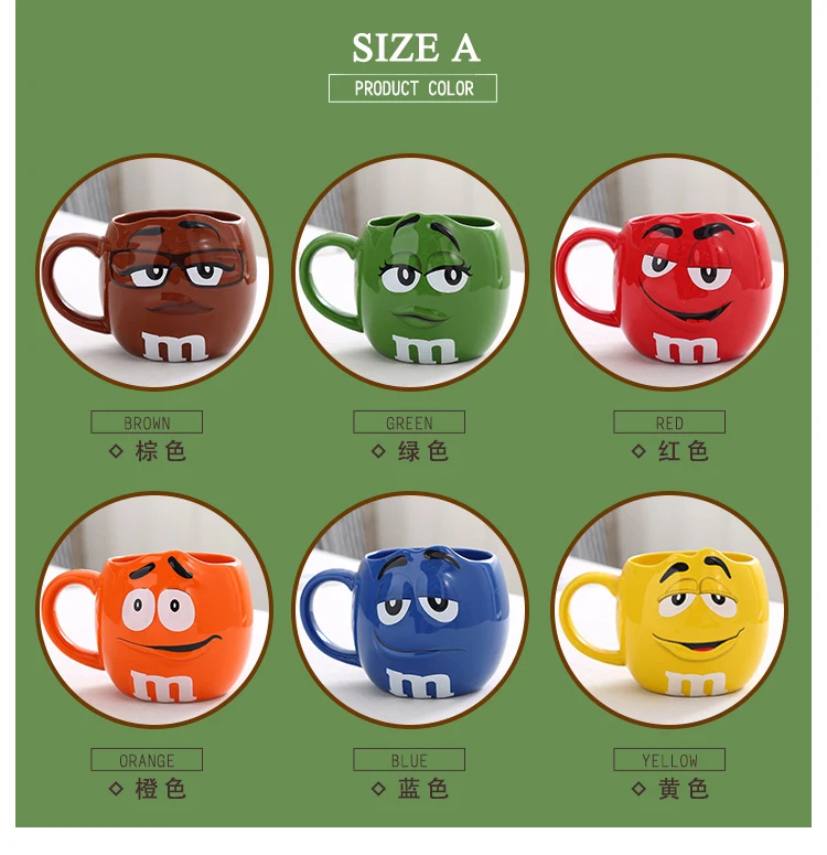 M& M's MM Beans питьевые чашки Кружка для кофе, молока воды чая кружки керамическая посуда цветная Милая глазурь овсяная кружка