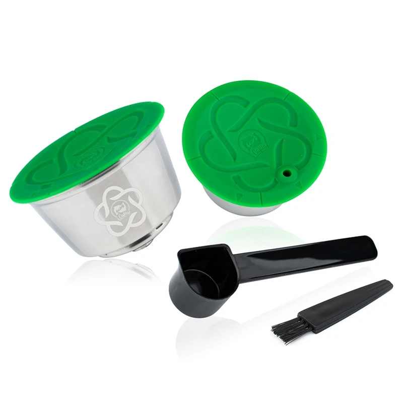 

I Cafilas 4PCS For Nescafe Gusto Refillable Stainless Steel Capsula Reusable Coffee Filters Spoon