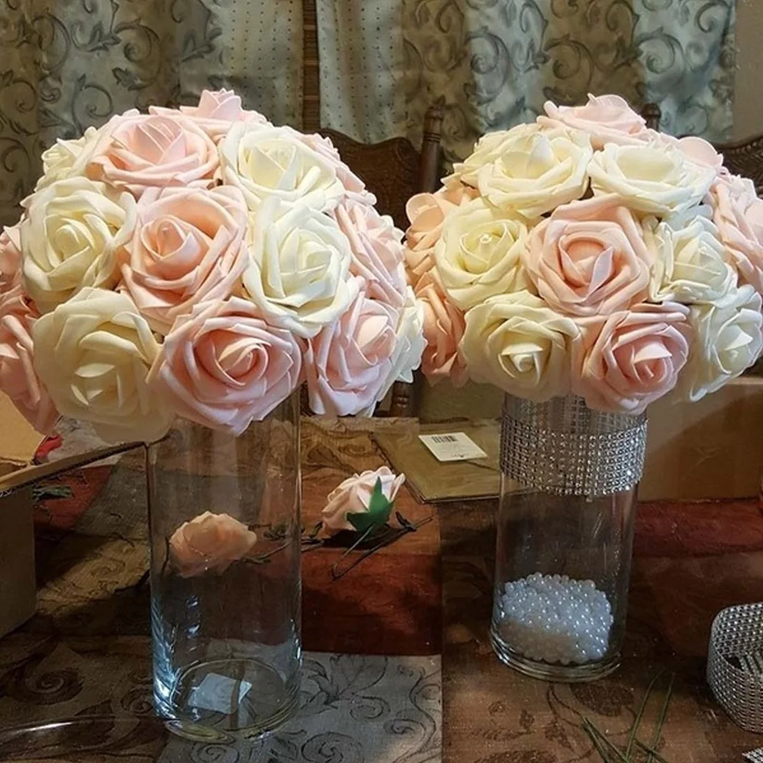 Пенная Роза 10 голов 6 см искусственные цветы ПЭ букет невесты домашний Свадебный
