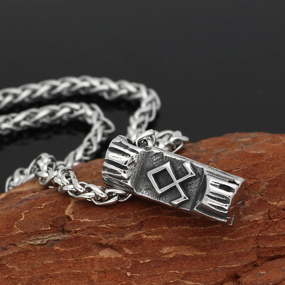 Stainless steel Nordic Viking Amulet odin symbol Rune Necklace with valknut gift bag |
