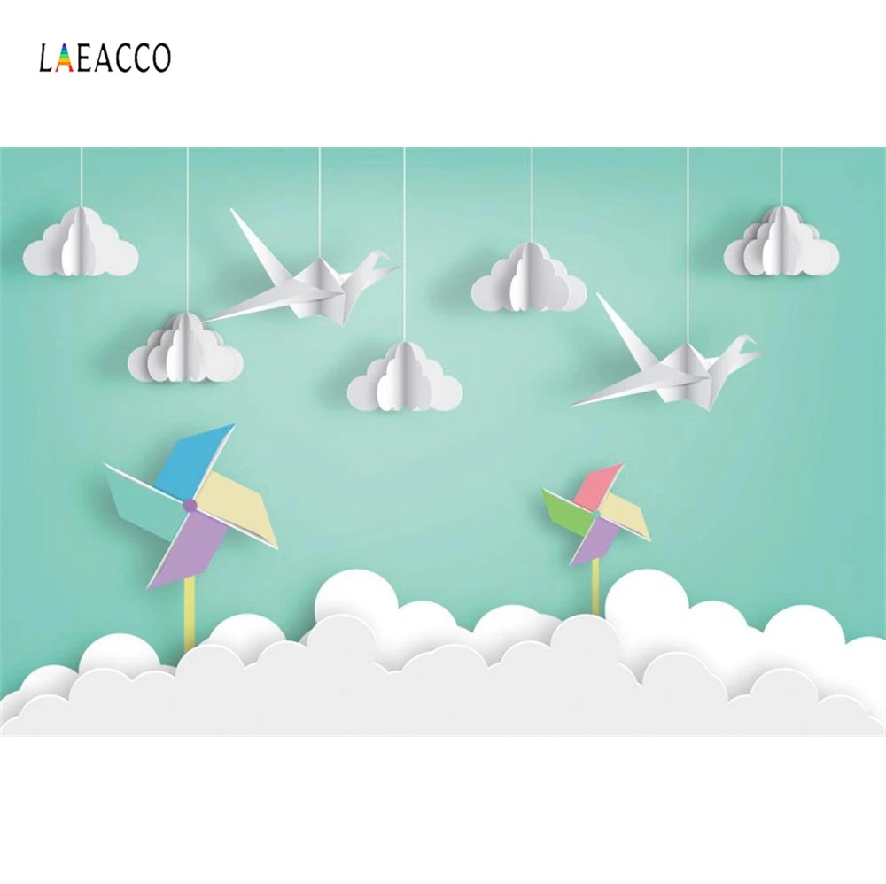 Laeacco фотофоны бумага мельница кран облако ремесло ручной работы Детские вечерние