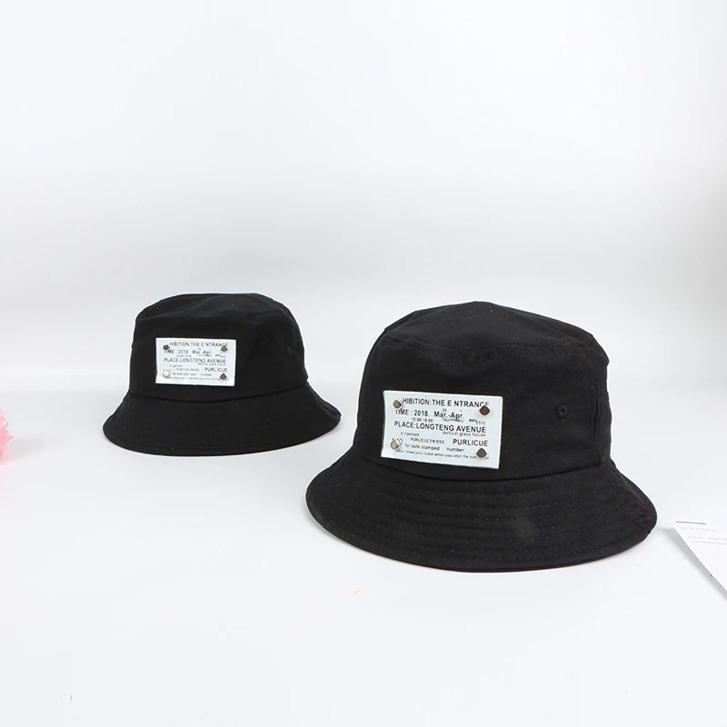 

New Spring Summer Cotton Woman Double Sided Wear Label Rivet Decorate Outing Street Casual Fashion Sunshade Panama Bucket Hat