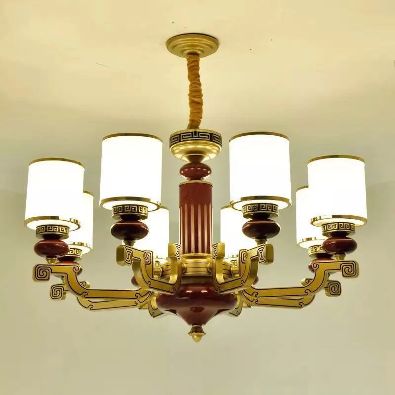 Lmitation Wood Grain Chandeliers Living Room Lamp Modern Restaurant Bedroom Light New Chinese Hotel Teahouse Studio Chandelie | Лампы и
