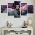 5 панелей Kochou Shinobu Kimetsu no Yaiba аниме постер художественные картины на холсте настенные картины для спальни Настенный декор в рамке