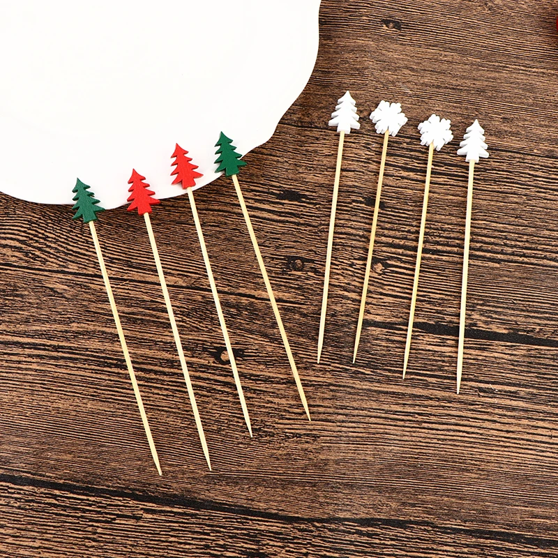 100 шт. рождественские Фруктовые палочки десерт буфетный салат вилка для торта