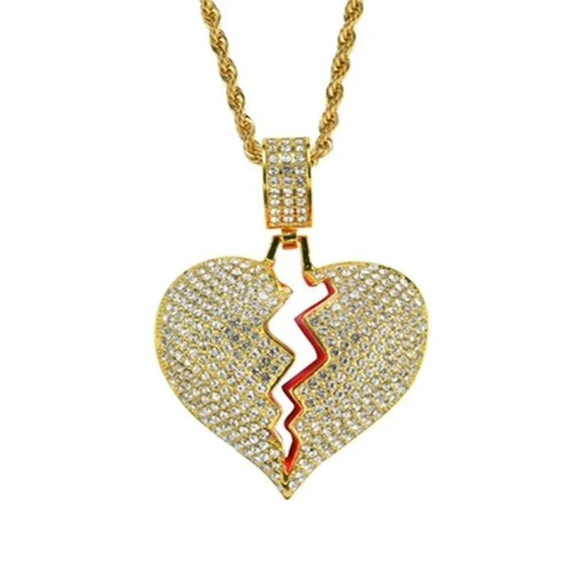 

Ladies Fashion Creative Personality Peach Heart Broken Heart Pendant Necklace Jewelry Gift