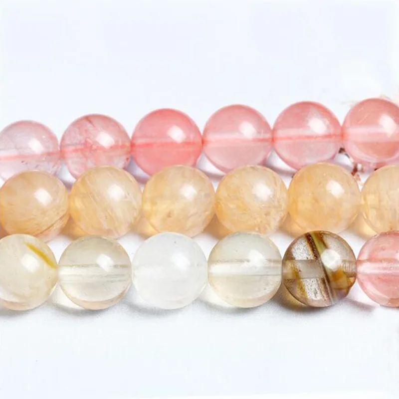 Round Watermelon Natural Mixed Crystal Beads Stone For Jewelry Making DIY Bracelet Necklace 4/6/8/10mm Strand 15'' | Украшения и