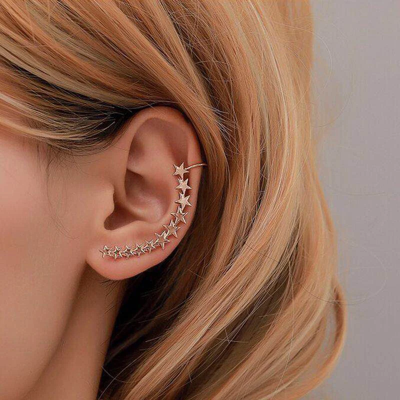 Серьги в стиле бохо женские простые подарочные золотистые гвоздики с вечерние