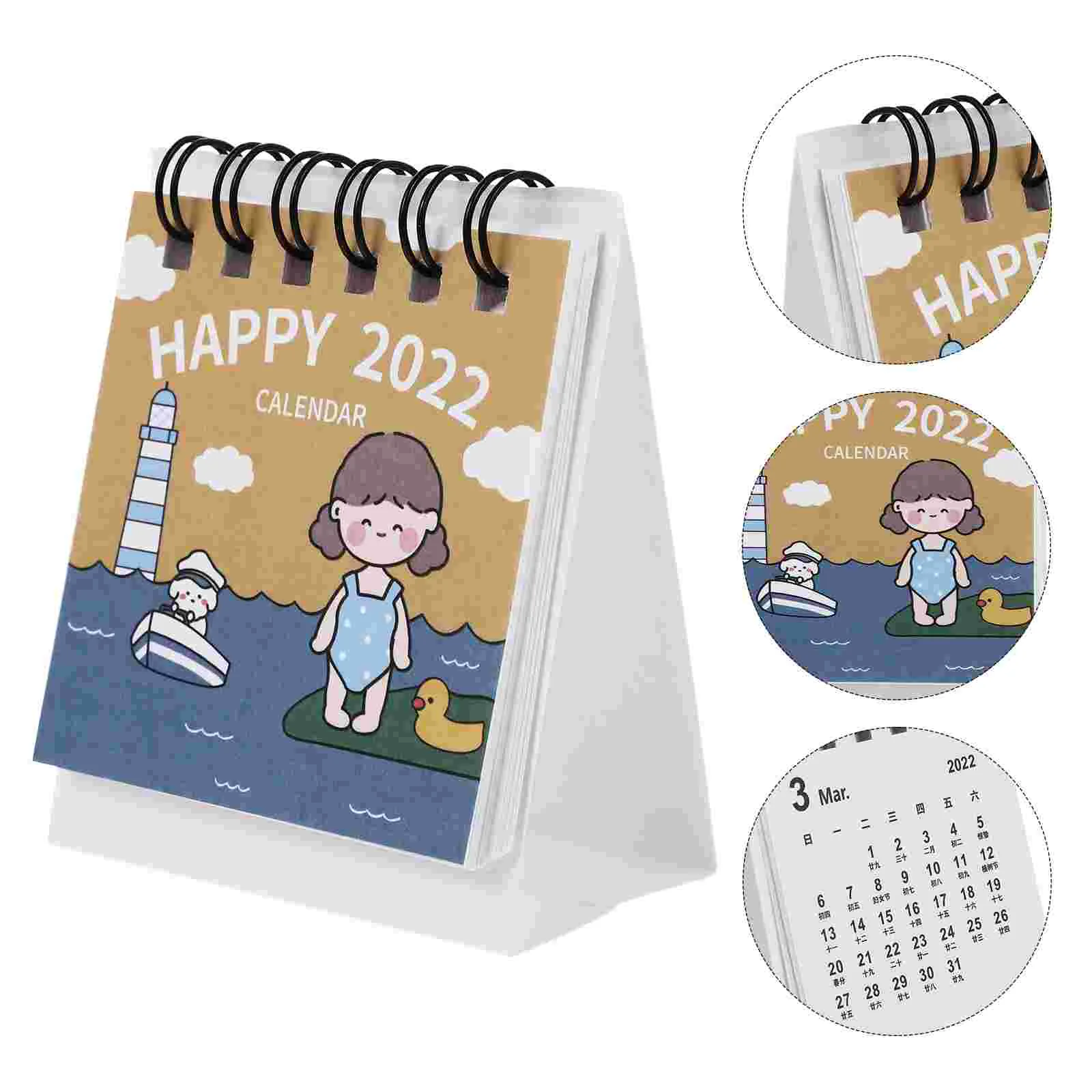 

1Pc 2022 Calendar Schedule Planning Calendar Desktop Monthly Calendar (Assorted Color)