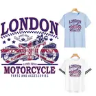 Лондонская мотоциклетная одежда, стирающаяся, сделай сам, футболка, одежда, наклейки, полоски, экологически чистые, Parches, уличная культура