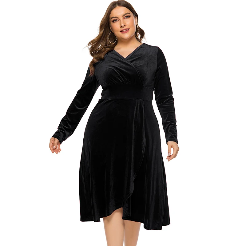 Romacci для женщин Большие размеры платье Вечерние кроссовер v-образный вырез с