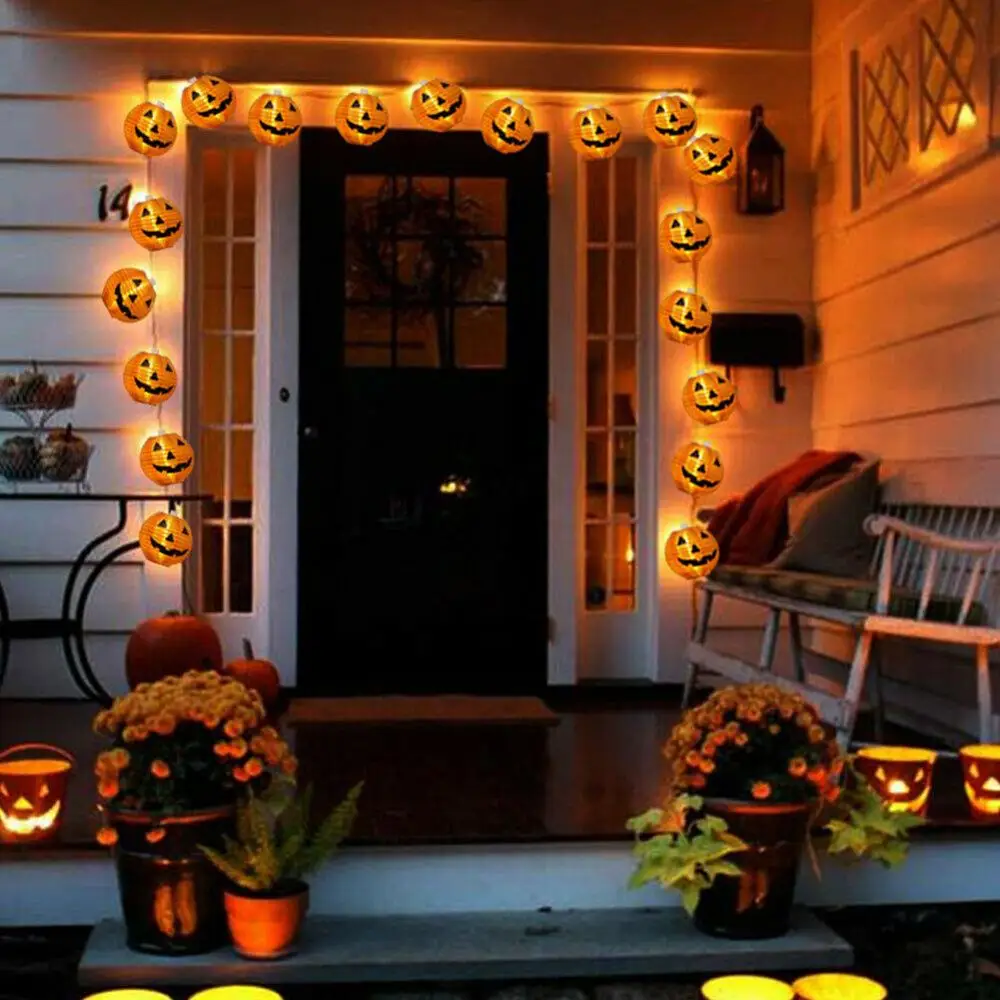 Складной 20LED светильник Pumkin на батарейках Хэллоуин для дома открытом воздухе