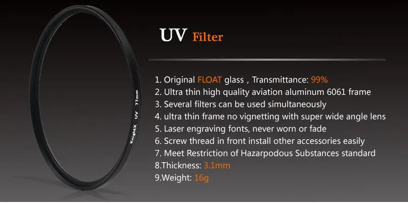 KnightX защитные фильтры MC UV для HD-UV фильтр для объектива для canon sony nikon 400d 18-200 d80 60d фотографии 50d 500d d70 49 52 55 58 62 67 72 77 мм