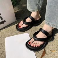 new women sandals thick sole non slip back strap flip flops for ladies outdoor pu solid beach sandals summer female slippers