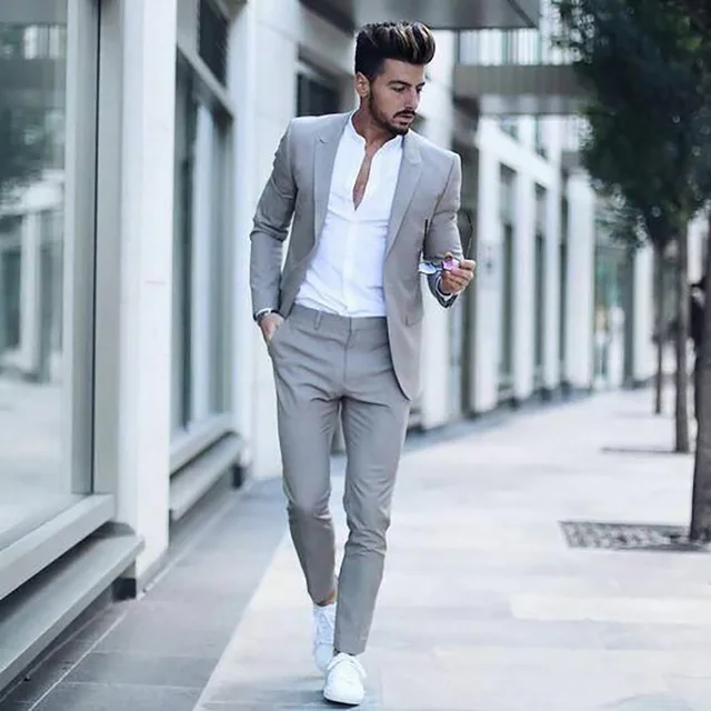 

Latest Mens Slim Fit Suits Casual one button Mens Business Formal Tuxedo Wedding Suits Costume Homme Jacket Pants terno masculin