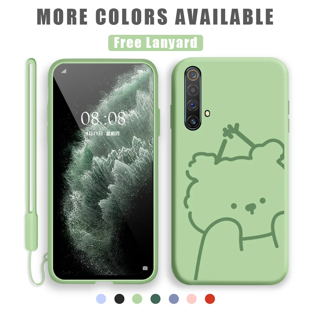 Мягкий жидкий силиконовый мультяшный чехол для Oppo Reno 2 2F 2Z 3 Pro Realme 5 5S 5i XT X2 X50 R9s R15