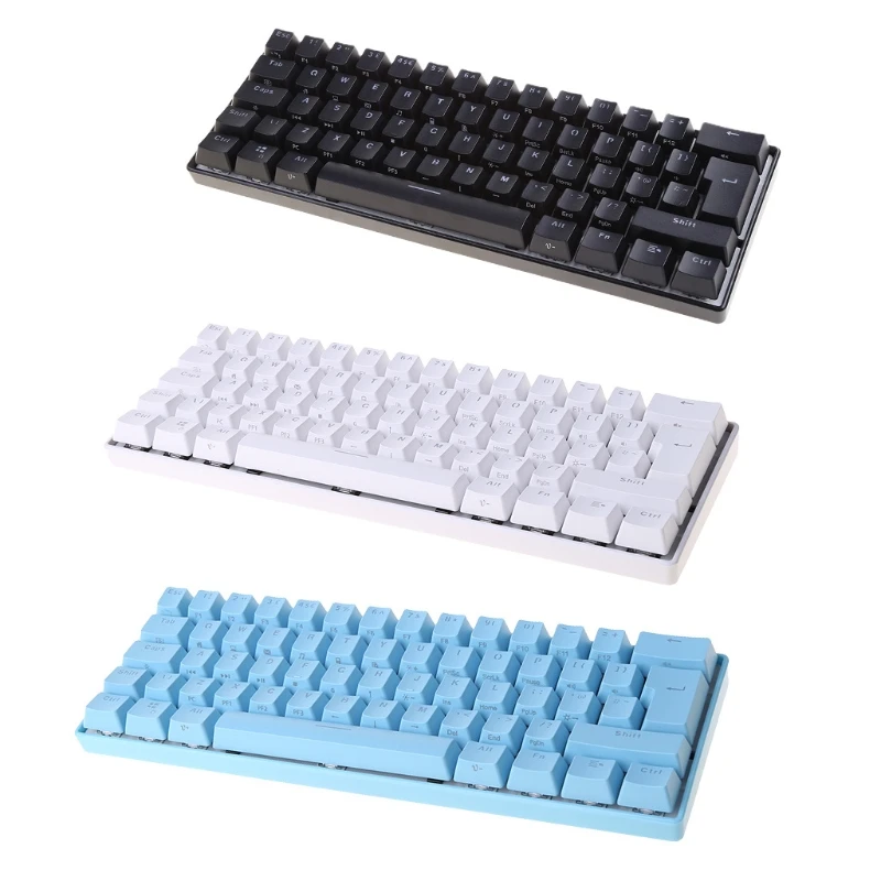 

Механическая игровая мини-клавиатура 60%, 61 клавиша, RGB подсветка, проводная клавиатура PBT, колпачок, ультракомпактный синий переключатель