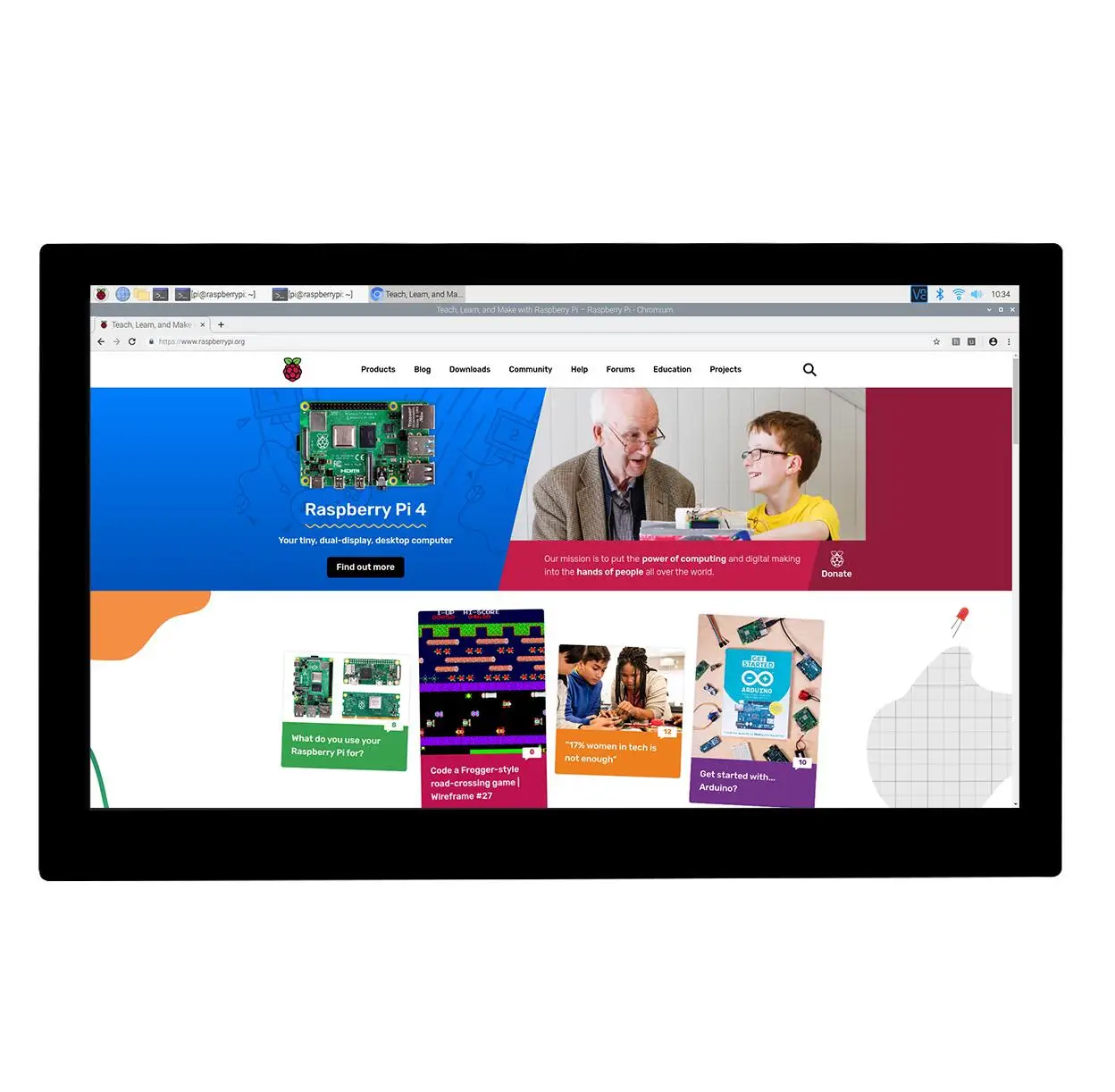 

Waveshare 13.3inch Capacitive Touch Screen LCD Display 1920*1080 Resolution IPS Port Toughened Glass Panel