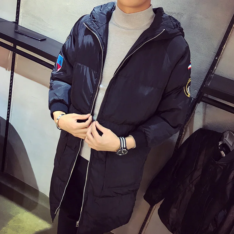 black Зимняя мужская длинная Парка мужская пальто Мужская куртка-парка Manteau Homme Hiver Parkas пальто Мужская Толстая куртка теплая зимняя мужская куртка - Цвет: black