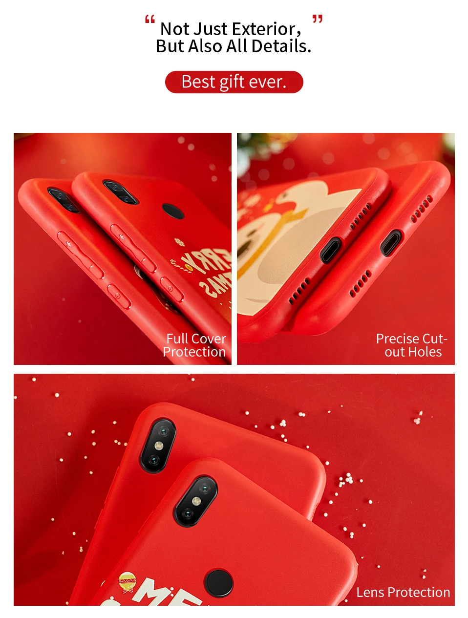 Новогоднее украшение чехол с принтом "Санта Клаус" для спортивной камеры Xiao mi Red mi Примечание 7 5 Чехол Рождественский подарок для Xiaomi mi A1 A2 Lite mi 8-9(США); красные mi 5 Plus