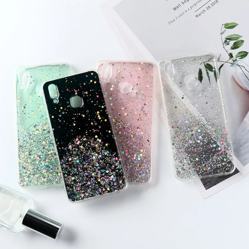 Чехол сверкающий с блестками для OPPO Reno Z Realme 3 C2 X2 Pro чехол 2 Ace A1k A5 A9 2020 A79 A83 F11 F7 F9 R17