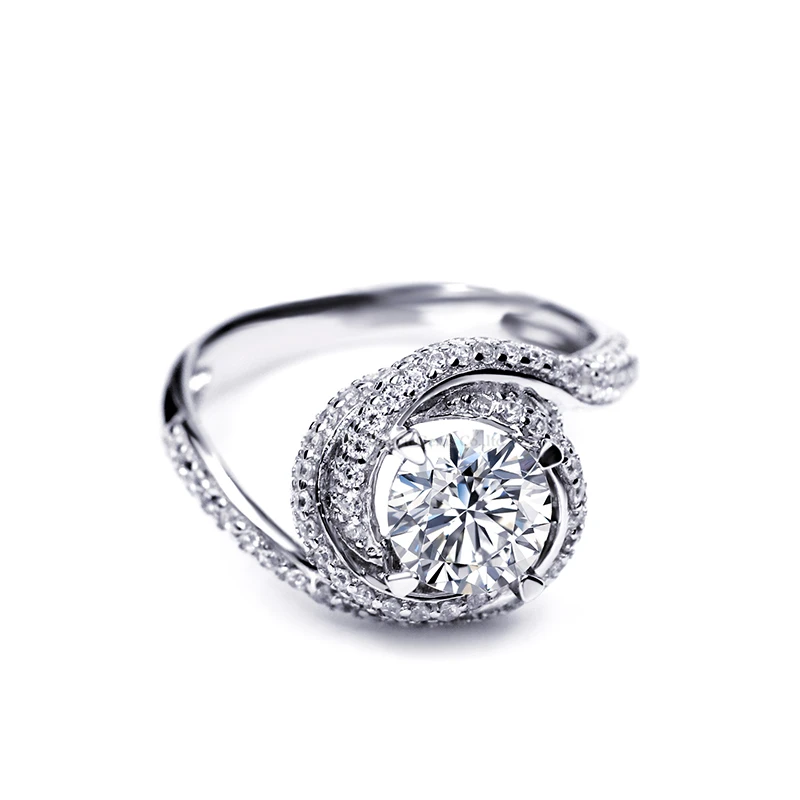 Tianyu драгоценные камни серебряные кольца для свадебной вечеринки 5 0 мм Муассанит