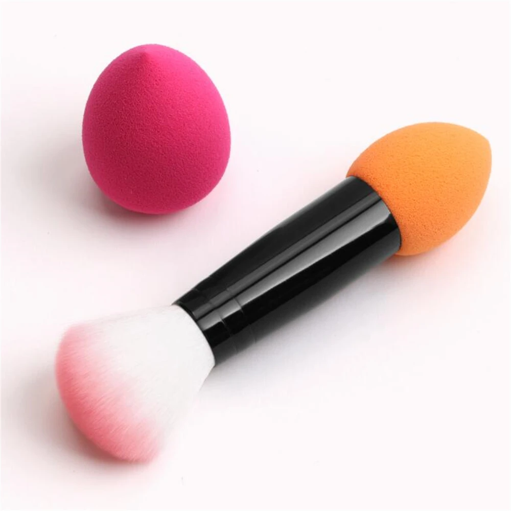 1 Set Professional Makeup Brush Beauty Sponge Cosmetic Puff 2 Heads Blusher Brush Makeup Blender Foundation Powder Make Up Tools