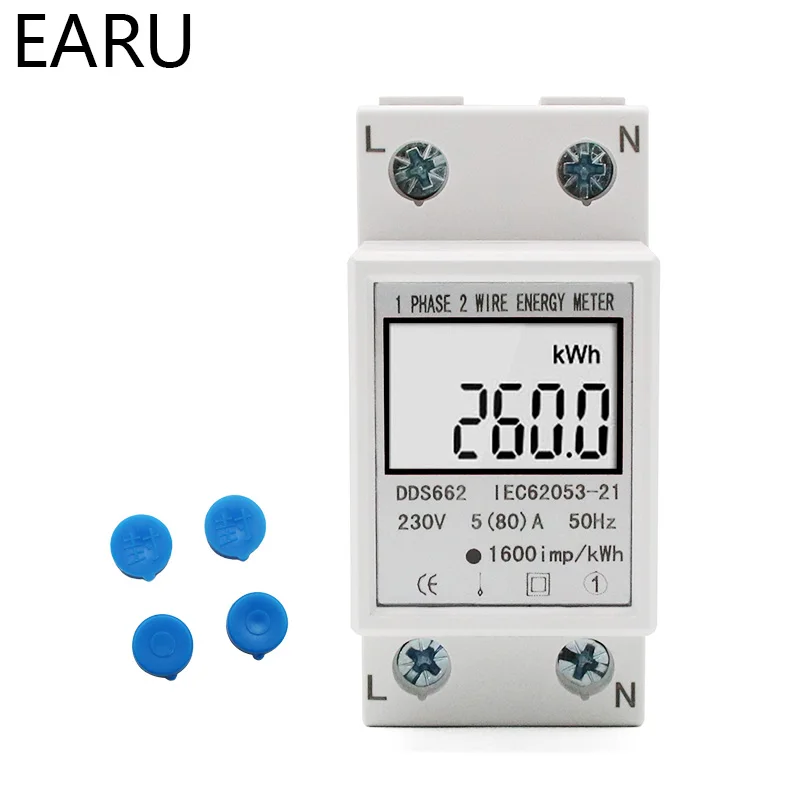 Single Phase Two Wire LCD Digital Display Wattmeter Power Consumption Energy Electric Meter KWh AC 230V 50Hz Electric Din Rail images - 6