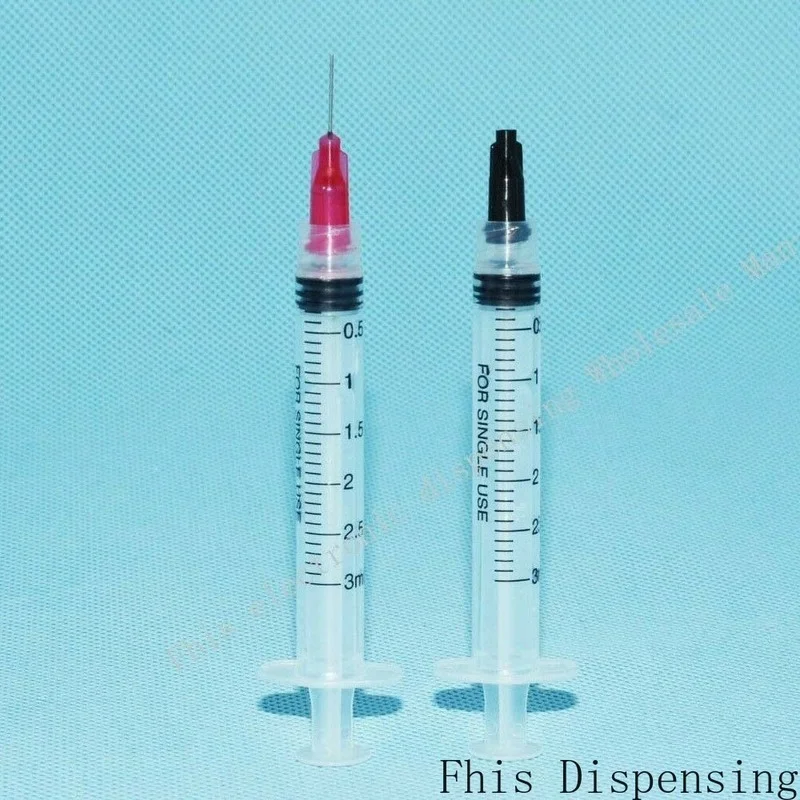 Шприц 3cc 25 г синяя тупая игла для дозирования клей жидкости хны упаковка из 5
