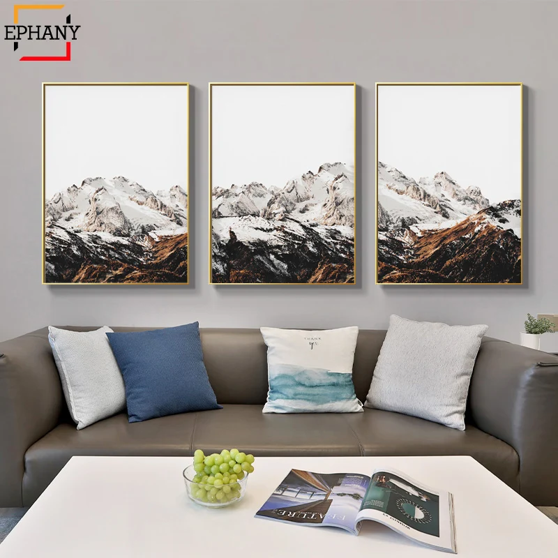 Плакат в скандинавском стиле с принтом горной природы современный