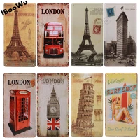 the eiffel tower popular city signs vintage poster retro plaques londonparis metal tin signs wall decor for bar garage pub cafe