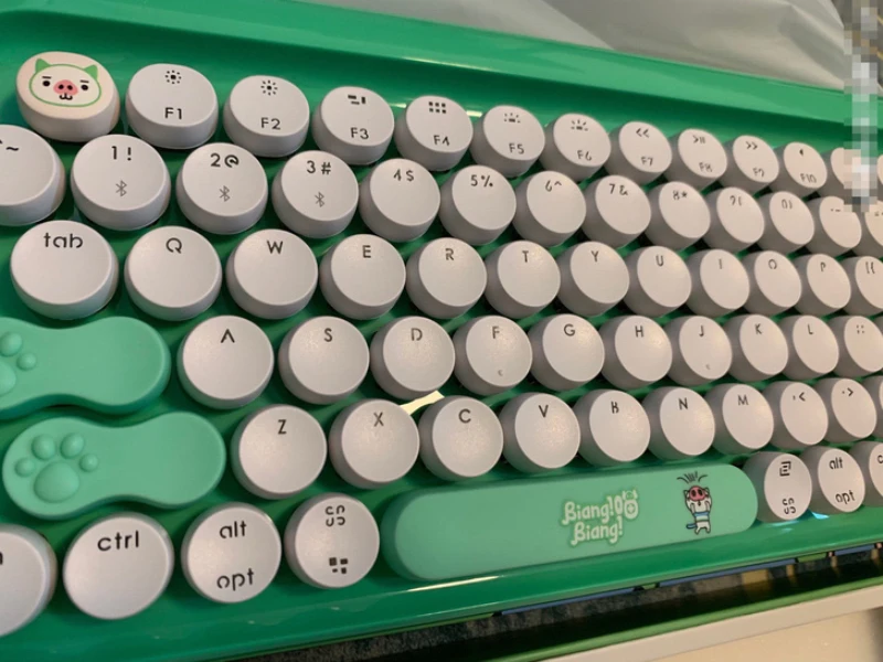 Lofree & FamilyMark Dot Wireless bluetooth keyboard  green cartoon cat claw LED backlight mechanical Office keyboard