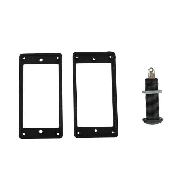 

2Pcs Flat Humbucker Pickup Mounting Ring Frame with Guitar / Bass Cylinder Flush Mount Output Jack