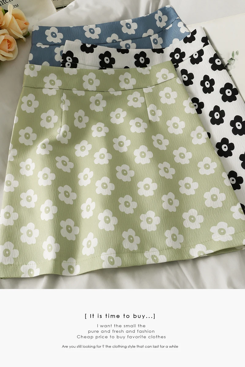 

2021 Summer girls print skirts A line skirts