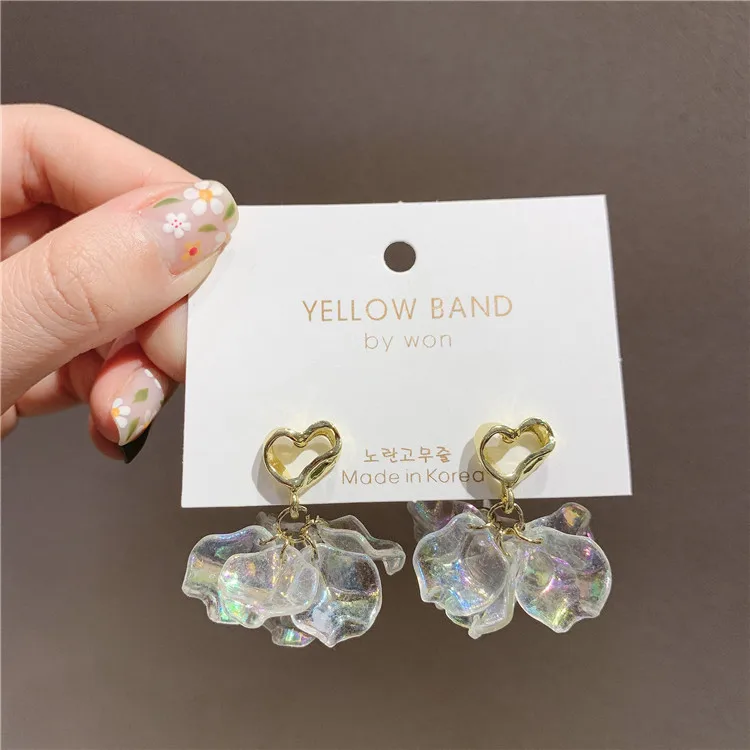 

Shell love petals flower earrings earrings exaggerated personality female earrings