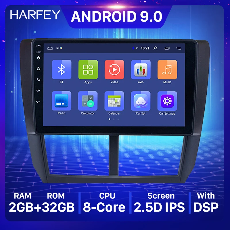 Harfey 2 din Android 9 0 &quotАвтомобильный GPS Радио четырехъядерный автомобильный