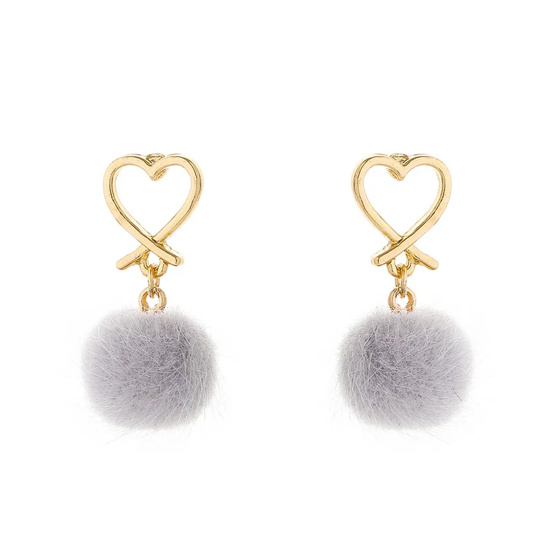 

925 Silver Needle Pom Pom Fur Ball Drop Earrings Fashion Women Ear Jewelry Office Lady Earing Studs Sexy Gril Trinket Party Gift