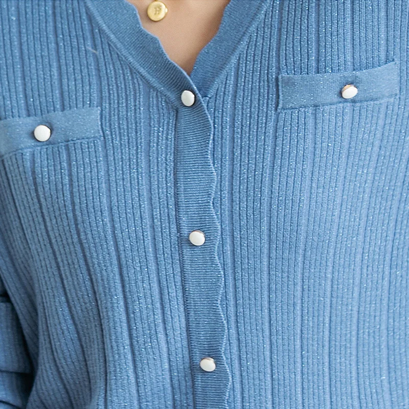 

Korean Fashion Clothes Women Sweater Cardigans Buttons Full Sleeve Knit Tops Casual Elegant Lady V-Neck Sweet Streetwear Female