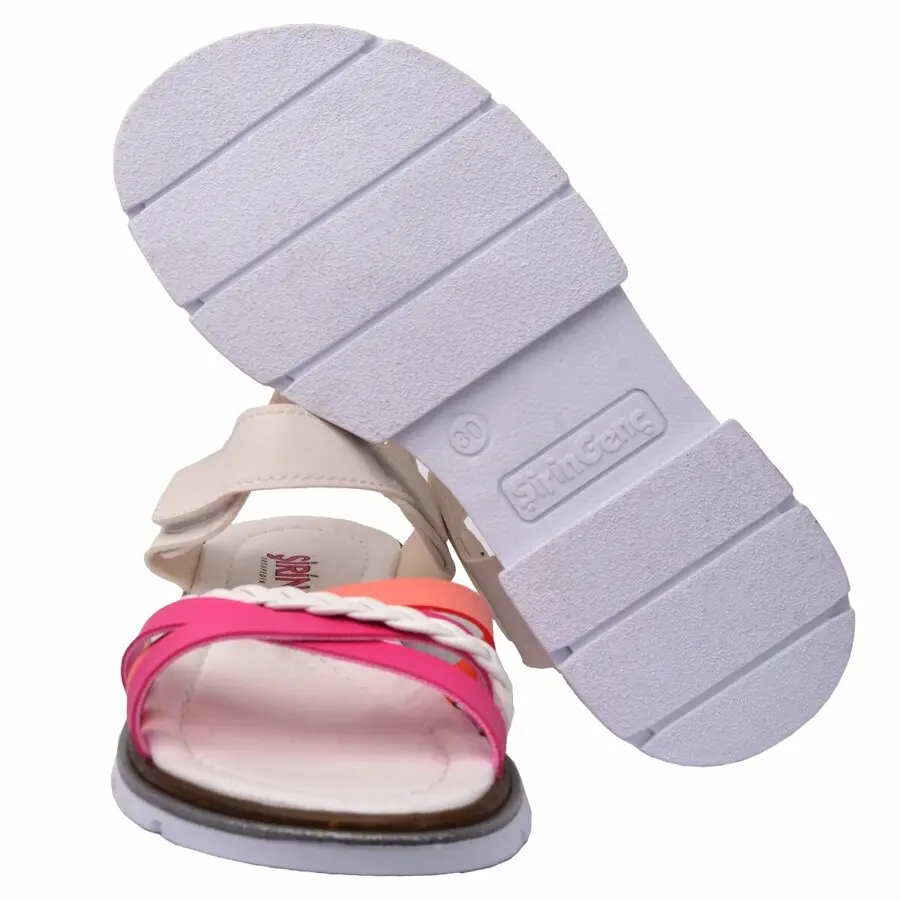 

Kids Sandals Cute Bebe Kiko Lf 2469-78 Orthopedic Girl Sandals Slippers Fuchsia-Salmon-White