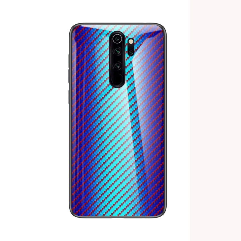 Синий Для Xiaomi Redmi Note 8 Pro Чехол из закаленного стекла с градиентом задняя крышка Мягкий силиконовый чехол для телефона для Redmi Note 8T 8 Pro - Цвет: Синий