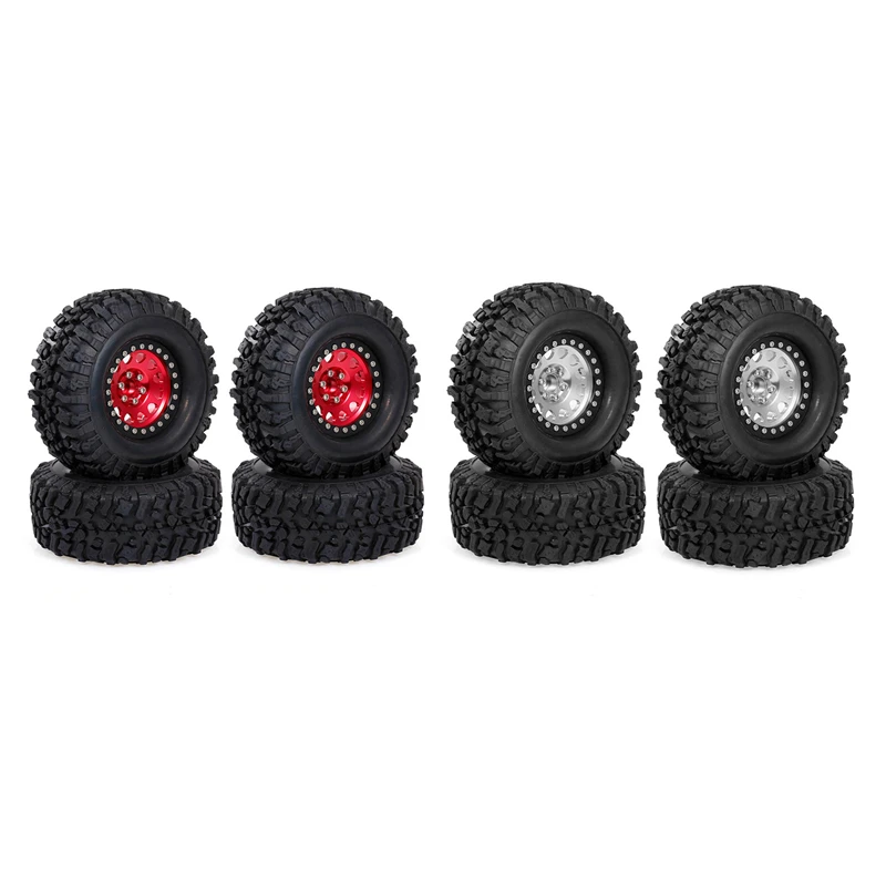 

8 шт., резиновые диски с высокой рукояткой, 2,2 дюйма, для Traxxas Trx4 Hsp Tamiya Axial Scx10 D90, красные и Серебристые