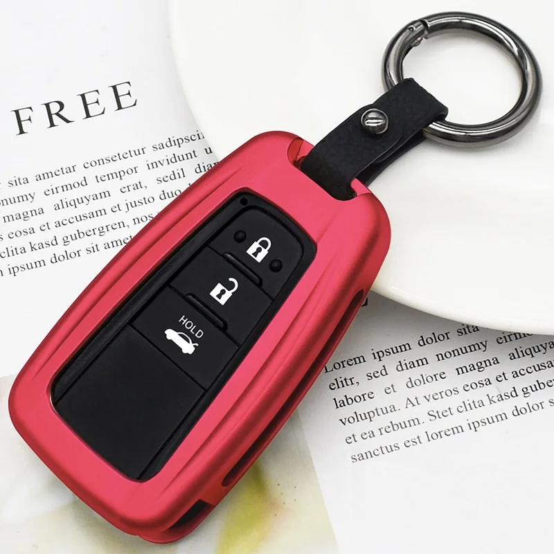 

Auminium Alloy car key Case keychain key Cover keys Shell For Toyota CHR C-HR Prado Camry 2018 Prius Corolla RAV4 2/3/4 Button