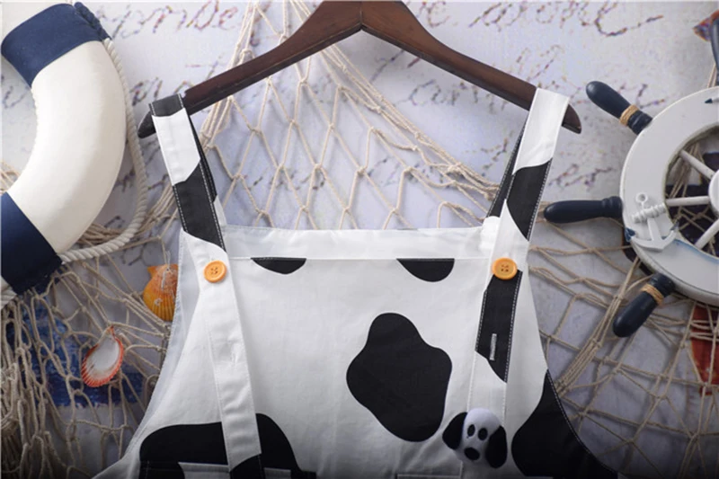 

HWLZLTZHT Autumn Cow print vests for women Kawaii Korean Pullover Loose Casual Tops Harajuku Streetwear Outerwear Vest