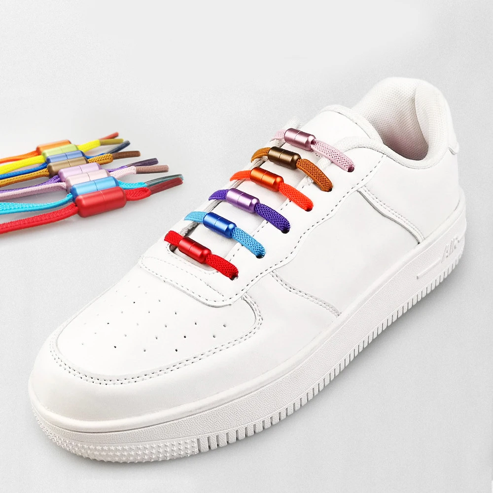 

10Pcs Elastic No Tie Shoelaces Semicircle Shoe Laces For Kids Adult Sneakers Shoelace Quick Lazy Metal Lock Laces Shoe Strings