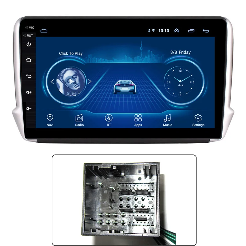 2.5D экран Android 8,1 Автомобильный gps Мультимедиа для peugeot 2008 автомобильный dvd-плеер с радио Bluetooth - Цвет: 308 cable